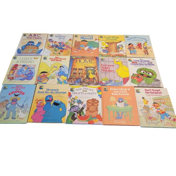 Lot of 15 Sesame Street Book Club Hardcover Books Jim Henson Muppets Vintage - Picture 1 of 16
